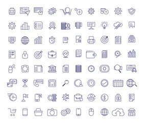 Financial business banking ui concept web icons set collection