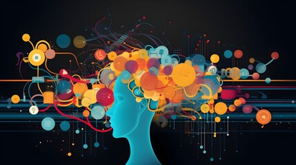 Surreal Brainstorm: Colorful Thought Bubbles Merging into a Dynamic Web of Positive Ideas