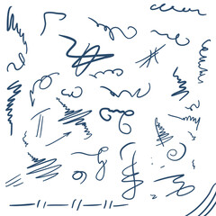 set of hand drawn notes