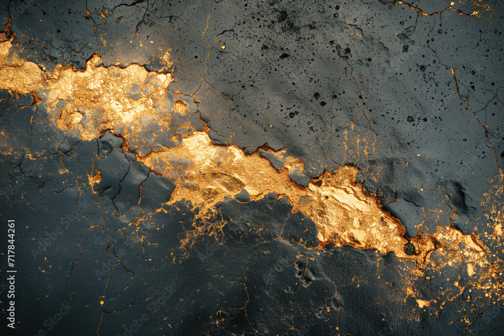 Poster golden layer on a concrete surface. background image. created with generative ai technology