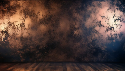 Abstract black and copper wall