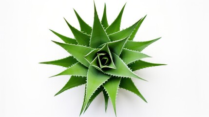 Obraz premium Fresh Aloe Vera Leaves for Natural Treatment on White Background