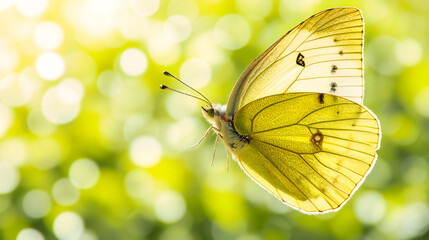 Butterfly Close-Up in Nature, Vibrant Wings and Plant Background, Wildlife and Floral Interaction,...
