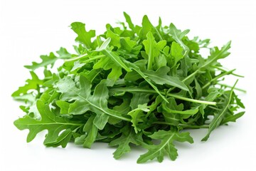 Obraz premium Arugula isolated kitchen table professional advertising food photography