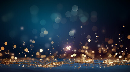 Happy New Year, burning fireworks with bokeh light background
