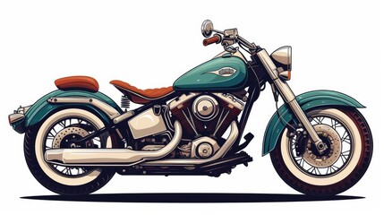 CLASSIC MOTORCYCLE VINTAGE FILE VECTOR STYLE