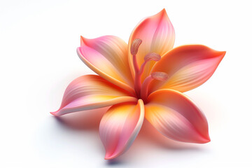 3D Flower Icon on White Background