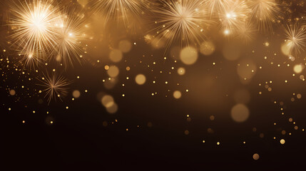 Fototapeta premium Happy New Year, burning fireworks with bokeh light background