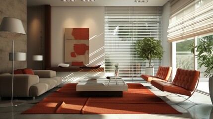 modern interior room with nice furniture inside