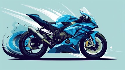 sport bike art design vector blue black template r1 isolated white power engine motor fast ride rider wheels motorbike background