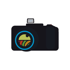 Digital camera DSLR flat design. Vector illustration.