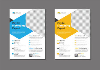 Vector digital marketing agency and corporate business flyer template 