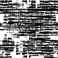 Seamless pattern, rough vector background, grunge texture, black and white	