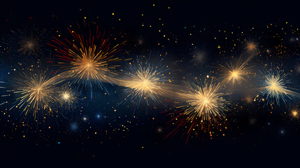 Fototapeta premium Beautiful creative holiday background. Fireworks and sparkles