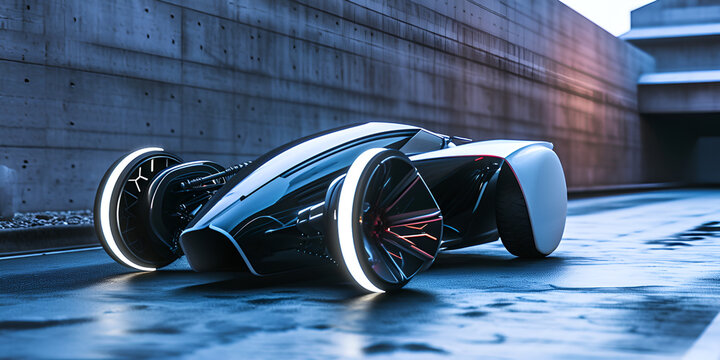 Modern electric vehicle featuring cutting-edge design and technology. - Powered by Adobe