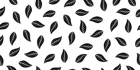 Minimalistic vector background of leaves, seamless pattern, banner	