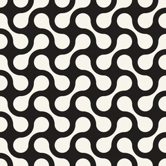 Vector seamless pattern. Repeating geometric elements. Stylish monochrome background design.
