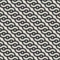 Vector seamless pattern. Repeating geometric elements. Stylish monochrome background design.