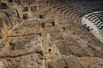 Salamis Ancient City, Famagusta, Cyprus. Ancient theater of Salamis, Famagusta aeria, North Cyprus.
