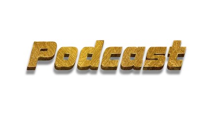 3D Podcast text banner art