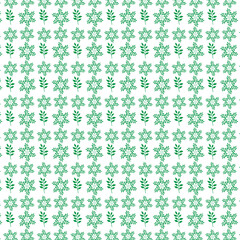 hand draw floral seamless pattern of green leaves Spring Blossom Vector Design on a white background