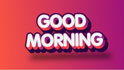 3D Good morning text banner