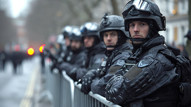 Police, masked, armed special forces