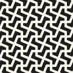 Vector seamless pattern. Repeating geometric elements. Stylish monochrome background design.