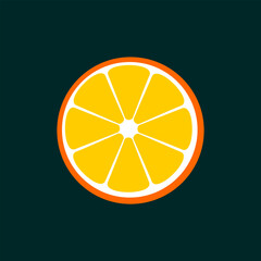 A piece of orange. Сitrus fruits vector flat shape.