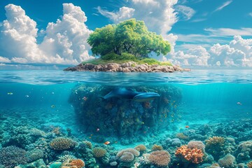 Underwater Paradise: A Coral Reef Adventure in June Generative AI