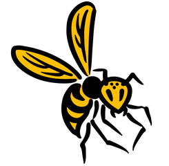 こちらを見るスズメバチ。アイソメトリック図。