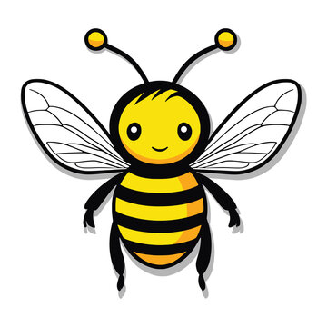 Vector drawing of bee, beekeeping and agriculture	