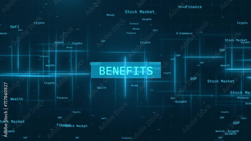 Poster benefits text reveal over dynamic moving lines on futuristic background