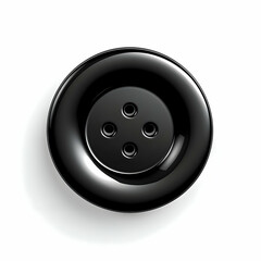 The black mate button isolated on a white background. High quality