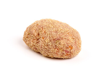 Meatballs in breadcrumbs, isolated on white background. High resolution image.