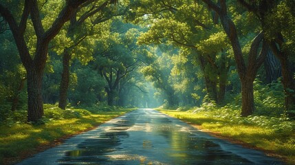 Rainy Day in the Forest: A Refreshing Scene for Monthly Events Generative AI