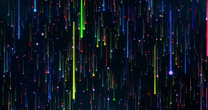 Abstract Colorful Lines Particles. Vj Lines Particles. 4K Particles Background.