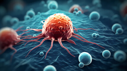 Virus cells abstract science concept, medical research background