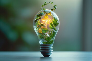 Glowing Plant in a Lightbulb: A Sustainable and Eco-friendly Approach to Indoor Gardening Generative AI