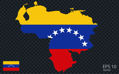 Obraz premium Vector map of Venezuela. Vector design isolated on grey background. 