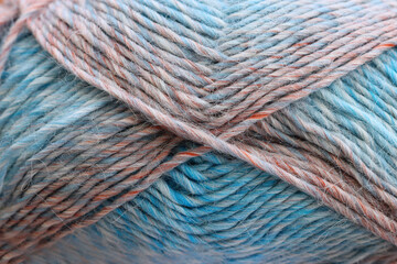 blue and brown warm and cozy yarn ball of alpaca wool