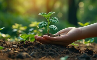 Grow Your Own - A Hand Holding a Plant in the Dirt Generative AI
