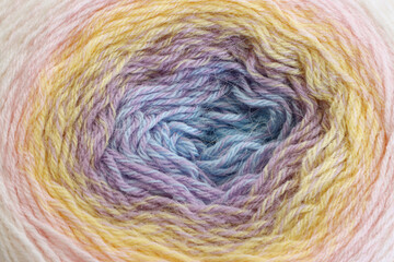 colorful pastel warm and cozy yarn ball of wool