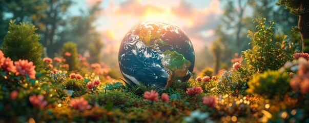 Obraz na płótnie Canvas Eco-Friendly Earth Day Celebration Generative AI