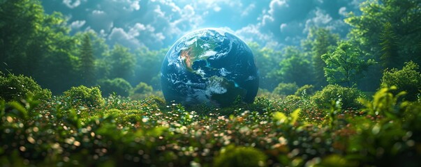 Obraz na płótnie Canvas Eco-Friendly Earth Day Celebration Generative AI