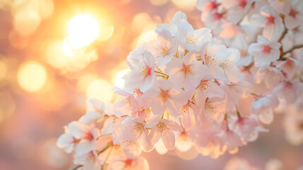 Of Sakura blossoms in Maruyama Park, Kyoto, Japan. Generative AI illustration 