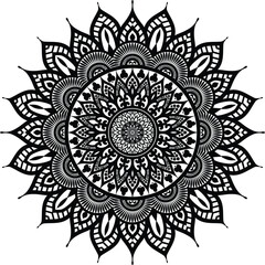 Beautiful floral pattern mandala art isolated on a white background, decoration element for meditation poster, yoga, banner, henna, invitation, cover page, design element mandala art, vector art`