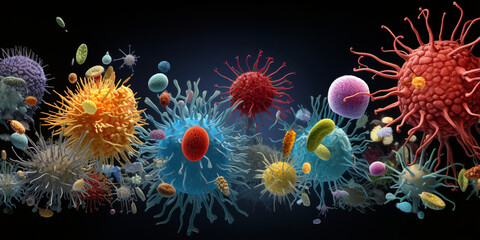 Pathogenic bacteria and viruses microscopic microbes that cause infectious diseases, Monsters viruses microbes 
