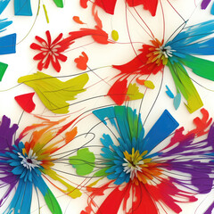 Flowers. Abstract seamless pattern. AI generated.	