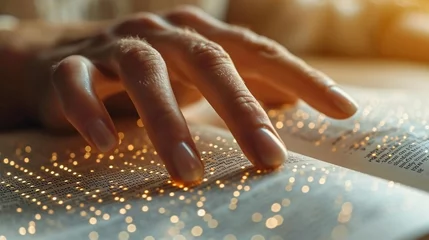 Foto op Plexiglas Illuminated Hand on a Book: A Glowing Reading Experience Generative AI © Bipul